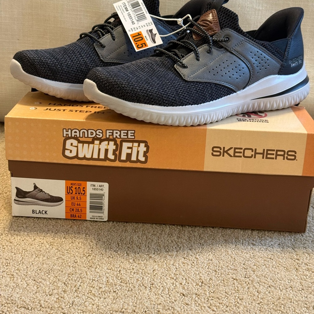 Skechers Men's Black and Gray Sneakers